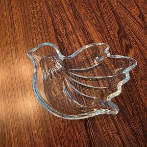 Mikasa Clear Pressed Glass Bird Trinket Dish Dove Candy Bowl Decorative Decor